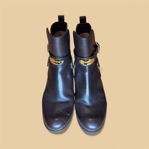 Michael Kors Dark Brown Ankle Booties, with gold hardware, size 7
